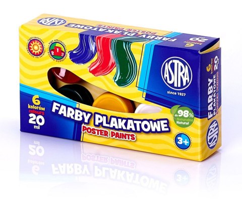 Farby plakatowe Astra kolor: mix 20ml 6 kolor. (301109001) Farby plakatowe Astra kolor: mix 20ml 6 kolor. (301109001)