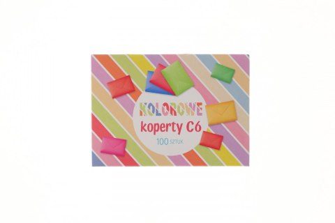 Koperta kolorowa C6 mix [mm:] 162x114 Pol-mak (C6) 100 sztuk