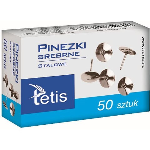Pinezki Tetis kolor: srebrny 50 szt (GP090-AS) Pinezki Tetis kolor: srebrny 50 szt (GP090-AS)
