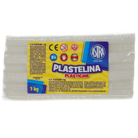 Plastelina Astra 1 kol. biała 1000g Plastelina Astra 1 kol. biała 1000g