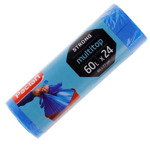 Worki na śmieci Paclan 60L kolor: niebieski 60L 24 szt Worki na śmieci Paclan 60L kolor: niebieski 60L 24 szt