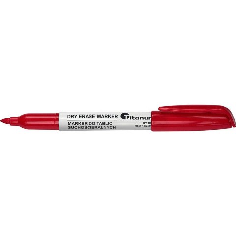 Marker suchościeralny czerwony 2,0mm okrągła końcówka Titanum (BY1002)