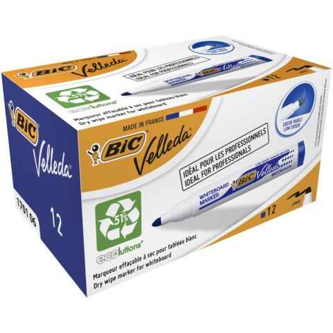 Marker suchościeralny Bic Velleda Ecolutions 1701 niebieski 1,5mm okrągła końcówka (904938) Marker suchościeralny Bic Velleda Ecolutions 1701 niebieski 1,5mm okrągła końcówka (904938)