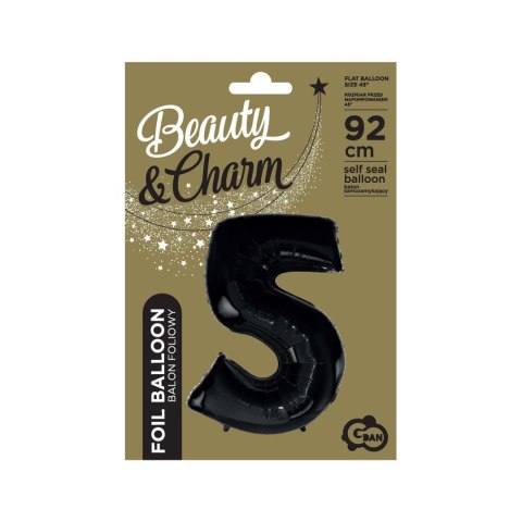 Balon foliowy Godan cyfra 5 CZARNA 45cal (FG-C85CZ0) Balon foliowy Godan cyfra 5 CZARNA 45cal (FG-C85CZ0)