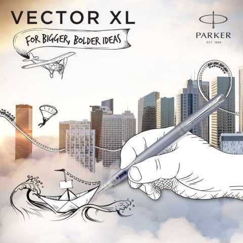 Ekskluzywne pióro tłoczkowe Parker VECTOR XL M silver (2159745) Ekskluzywne pióro tłoczkowe Parker VECTOR XL M silver (2159745)