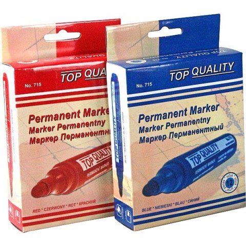 Marker permanentny Top Quality okrągła końcówka 2 mm niebieski Marker permanentny Top Quality okrągła końcówka 2 mm niebieski