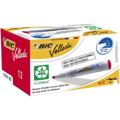 Marker suchościeralny Bic Velleda Ecolutions 1701 czerwony 1,5mm okrągła końcówka (904939) Marker suchościeralny Bic Velleda Ecolutions 1701 czerwony 1,5mm okrągła końcówka (904939)