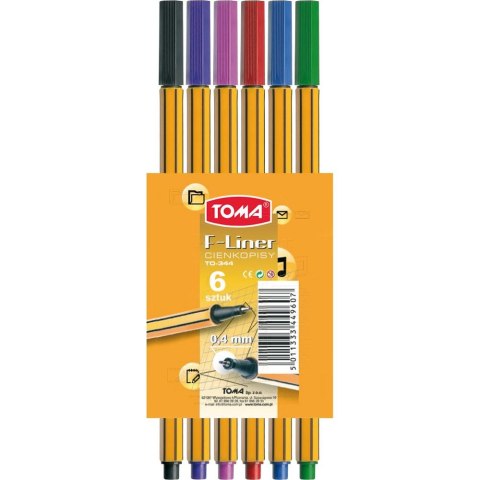 Cienkopis Toma mix 0,4mm 6kol. (344)