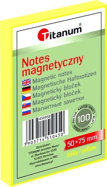 NOTES ELEKTROSTATYCZNY 50 X 75 MM 100 KARTECZEK ŻÓŁTY NOTES ELEKTROSTATYCZNY 50 X 75 MM 100 KARTECZEK ŻÓŁTY