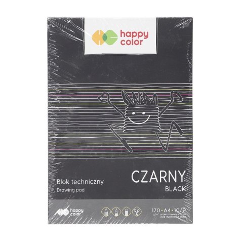 Blok techniczny Happy Color A4 czarny 170g 10k (HA 3717 2030-9) Blok techniczny Happy Color A4 czarny 170g 10k (HA 3717 2030-9)
