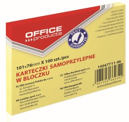 Notes samoprzylepny (karteczki) Office Products żółty jasny 100k [mm:] 101x76 (14047711-06)
