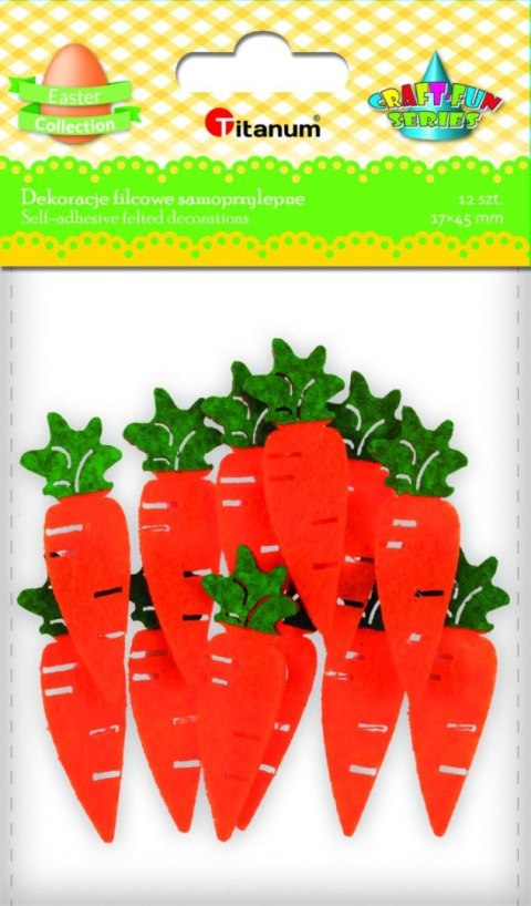 Ozdoba filcowa Titanum Craft-Fun Series Marchewki samoprzylepne (2324011) Ozdoba filcowa Titanum Craft-Fun Series Marchewki samoprzylepne (2324011)