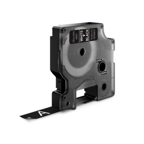 Taśma Dymo D1 12mm x 7m czarna/biały nadruk Taśma Dymo D1 12mm x 7m czarna/biały nadruk