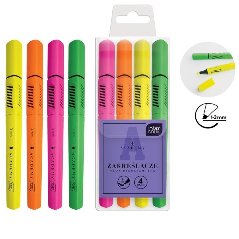 Zakreślacz Interdruk neonowe 5902277350022 mix 1,0-3,0mm (4KOL) Zakreślacz Interdruk neonowe 5902277350022 mix 1,0-3,0mm (4KOL)