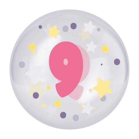 Balon foliowy Tuban dla dziewczynki cyfra 9 (TB3619) Balon foliowy Tuban dla dziewczynki cyfra 9 (TB3619)
