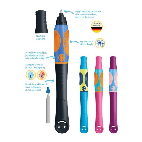 Pióro kulkowe na naboje Griffix Neon Black L 821018 wkład niebieski Pelikan (300009717)