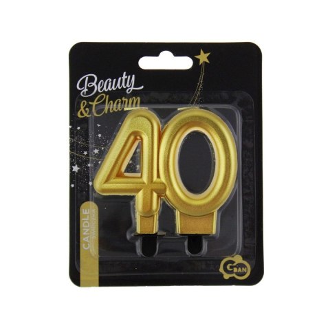 Świeczka urodzinowa cyferka 40 w kolorze złotym Godan (PF-SCZ40) Świeczka urodzinowa cyferka 40 w kolorze złotym Godan (PF-SCZ40)
