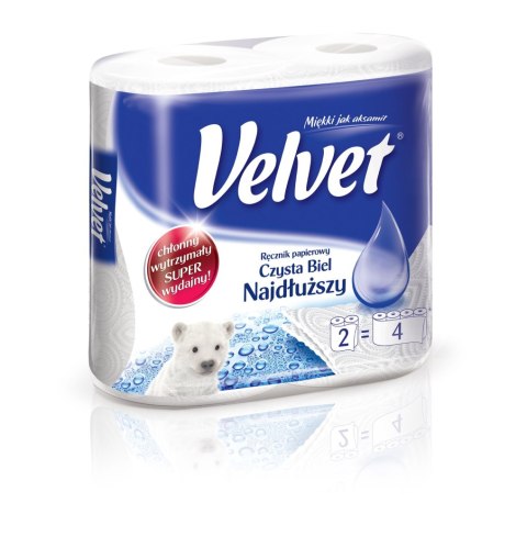 Ręcznik rolka Velvet Czysta Biel Najdłuższy kolor: biały Ręcznik rolka Velvet Czysta Biel Najdłuższy kolor: biały
