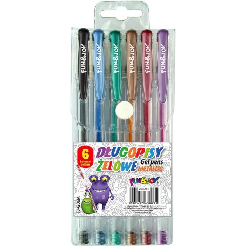 Długopis żelowy Fun&Joy metaliczny mix 0,7mm (FJ-G06M) Długopis żelowy Fun&Joy metaliczny mix 0,7mm (FJ-G06M)