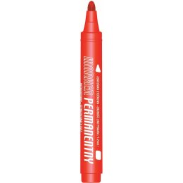 Marker permanentny Tetis czerwony 1-2mm okrągła końcówka (KM102-CO)