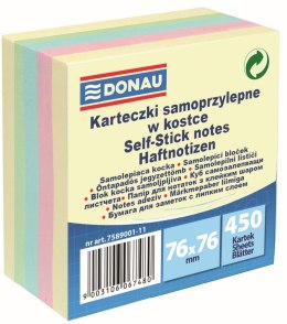 Notes samoprzylepny (karteczki) Donau mix pastelowy 450k [mm:] 76x76 (7589001-11)