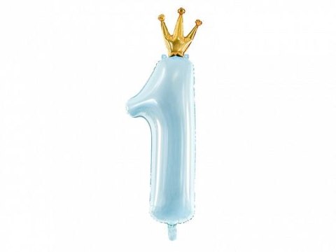 Balon foliowy Partydeco Cyfra 1, 30x90cm, błękit 35cal (FB87M-011) Balon foliowy Partydeco Cyfra 1, 30x90cm, błękit 35cal (FB87M-011)