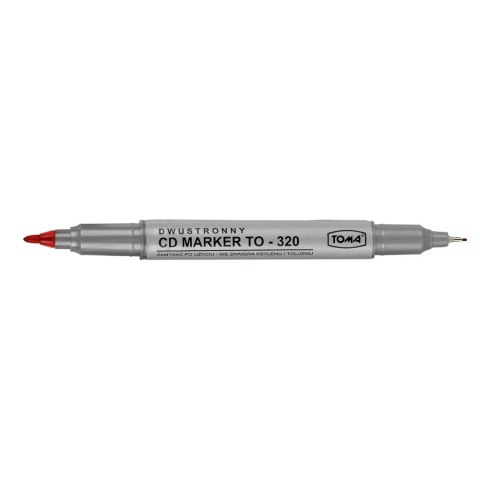 Marker do cd Toma czerony dwustronny czerwony 0,5-1,0mm (To-320) Marker do cd Toma czerony dwustronny czerwony 0,5-1,0mm (To-320)