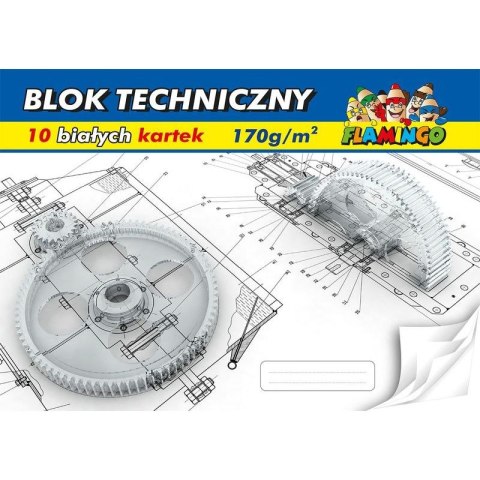 Blok techniczny Flamingo A3 biały 170g 10k Blok techniczny Flamingo A3 biały 170g 10k