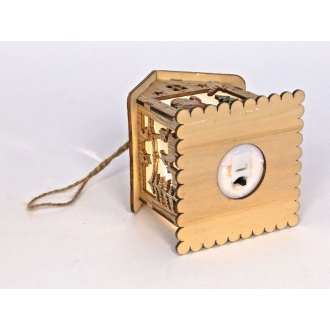 Lampki świąteczne domek z Mikołajem, drewniany Adar (511828)