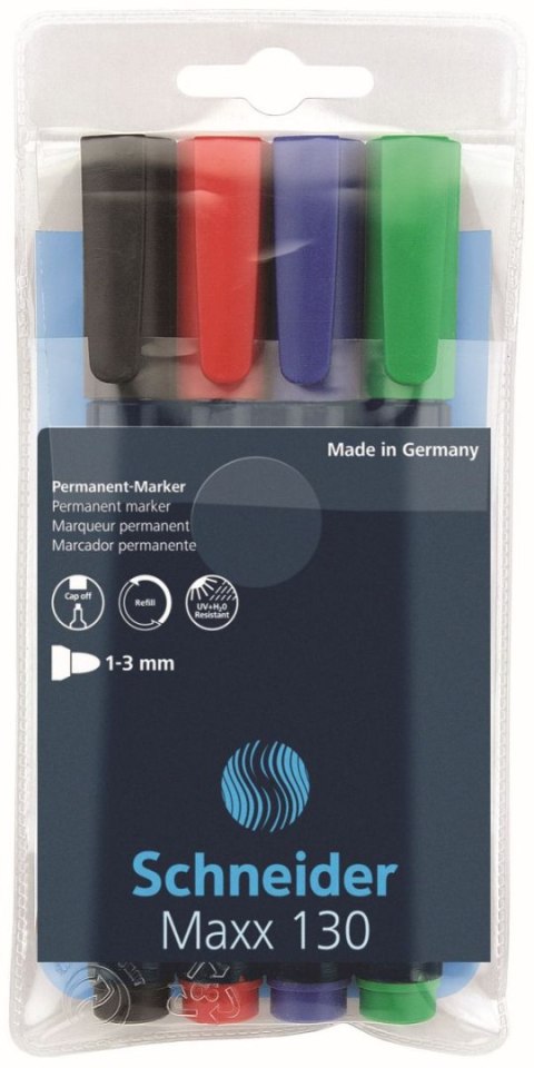 Marker permanentny Maxx 130 mix 1-3mm okrągła końcówka Schneider (SR113094) Marker permanentny Maxx 130 mix 1-3mm okrągła końcówka Schneider (SR113094)