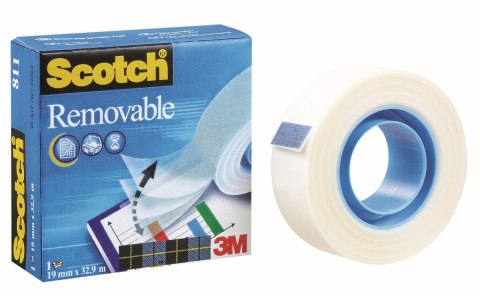 Taśma biurowa removable matowa 19x32,9 [mm x m] Scotch (810)