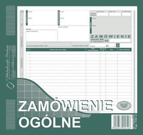 Druk samokopiujący Michalczyk i Prokop S o/1k 2/3 A4 80k. (333-2) Druk samokopiujący Michalczyk i Prokop S o/1k 2/3 A4 80k. (333-2)