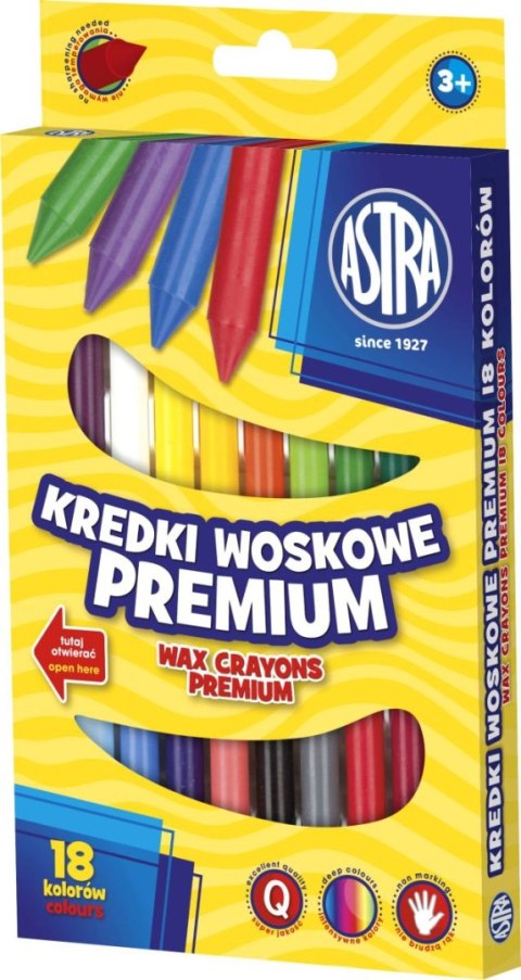 Kredki świecowe Astra Vision 18 kol. (316111002) Kredki świecowe Astra Vision 18 kol. (316111002)