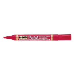 Marker permanentny Pentel czerwony 1,2-4,5mm ścięta końcówka