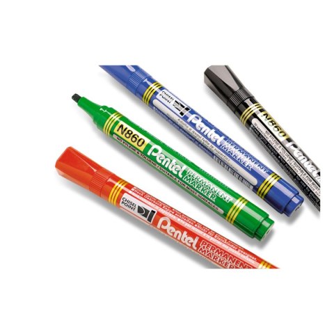 Marker permanentny Pentel czerwony 1,2-4,5mm ścięta końcówka Marker permanentny Pentel czerwony 1,2-4,5mm ścięta końcówka