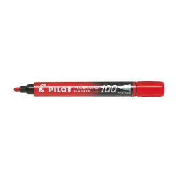 Marker permanentny Pilot czerwony okrągła końcówka (SCA-100-R)