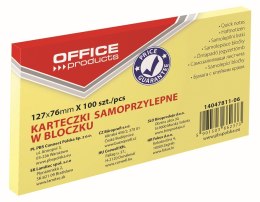 Notes samoprzylepny (karteczki) Office Products żółty 100k [mm:] 127x76 (14047811-06)