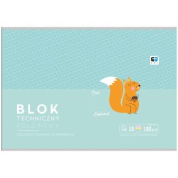 Blok techniczny Interdruk A4 kolorowa 180g 10k (SZ-80041)