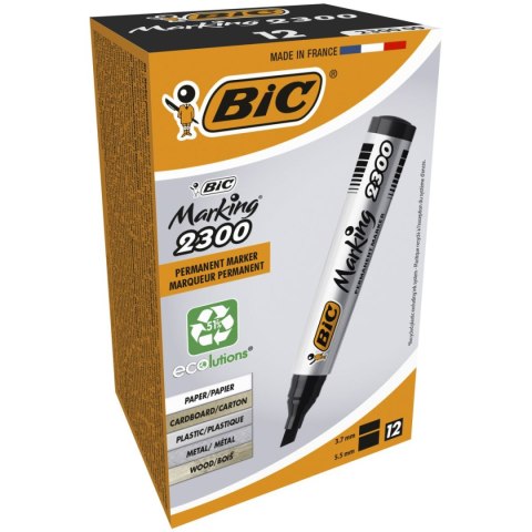 Marker permanentny Bic Marking 2300 czarny 3,7-5,5mm ścięta końcówka (8209263) Marker permanentny Bic Marking 2300 czarny 3,7-5,5mm ścięta końcówka (8209263)