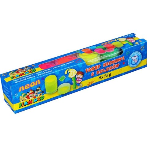 Farby plakatowe Flamingo neonowe kolor: mix 6 kolor. (FP6N) Farby plakatowe Flamingo neonowe kolor: mix 6 kolor. (FP6N)