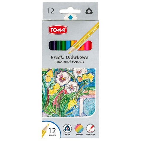 Kredki ołówkowe trójkątne 12 kol. Toma