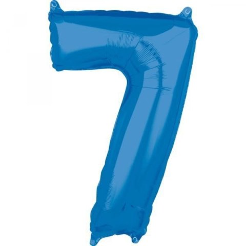 Balon foliowy Amscan cyfra 7 niebieska 66cm 26cal (3663201) Balon foliowy Amscan cyfra 7 niebieska 66cm 26cal (3663201)