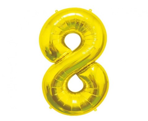 Balon foliowy Godan Cyfra 8, złota, 85 cm 85cal (BC-HZL8) Balon foliowy Godan Cyfra 8, złota, 85 cm 85cal (BC-HZL8)