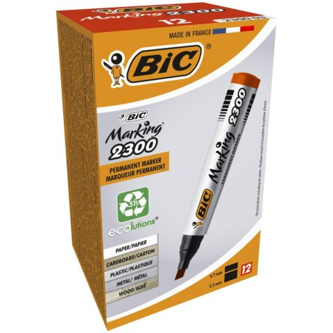 Marker permanentny Bic Marking 2300 czerwony 3,7-5,5mm ścięta końcówka (8209243) Marker permanentny Bic Marking 2300 czerwony 3,7-5,5mm ścięta końcówka (8209243)