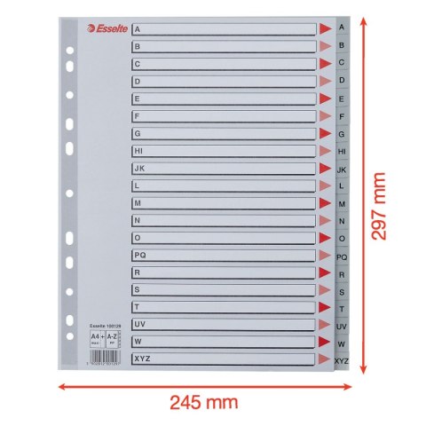 Przekładka alfabetyczna Esselte A4 szara 20k A-Z (100129) Przekładka alfabetyczna Esselte A4 szara 20k A-Z (100129)