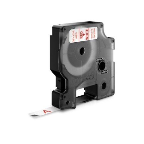 Taśma Dymo D1 9mm x 7m biała/czerwony nadruk Taśma Dymo D1 9mm x 7m biała/czerwony nadruk