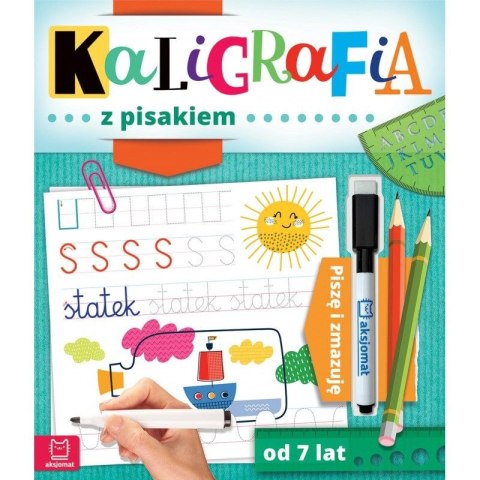 Książeczka edukacyjna Kaligrafia z pisakiem. Piszę i zmazuję od 7 lat Aksjomat Książeczka edukacyjna Kaligrafia z pisakiem. Piszę i zmazuję od 7 lat Aksjomat