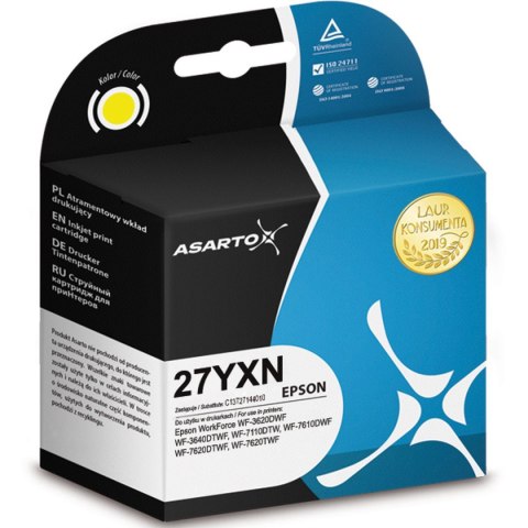 Tusz (cartridge) alternatywny Asarto yellow (as-e27yxn) Tusz (cartridge) alternatywny Asarto yellow (as-e27yxn)