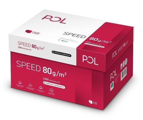 Papier ksero Pol speed A3 biały 500k. 80g Papier ksero Pol speed A3 biały 500k. 80g