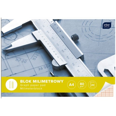 Blok milimetrowy Interdruk A4 80g 20k (BLMIA4) Blok milimetrowy Interdruk A4 80g 20k (BLMIA4)